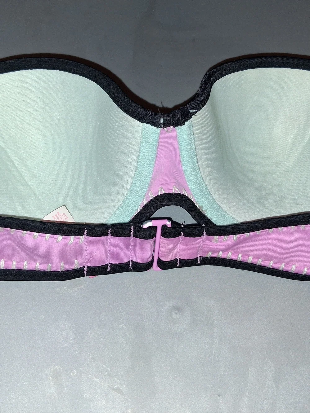 Women's Victoria's Secret Strapless Bikini Top Size 36B Knit Cups Padded Wired